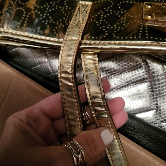KATE SPADE GOLD METALLIC TOTE BAG - Picture 13 of 13